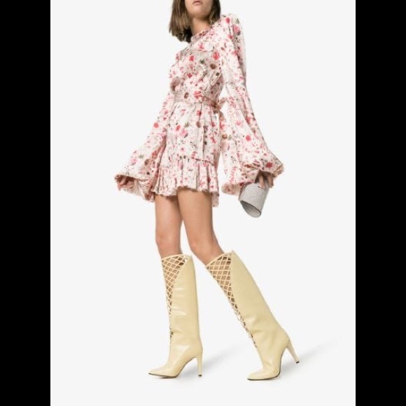 Gucci Cutout 95 Leather Knee Boots - Picture 1 of 13